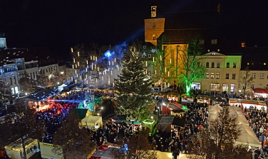 Blick über den Delitzscher Adventsmarkt 2019