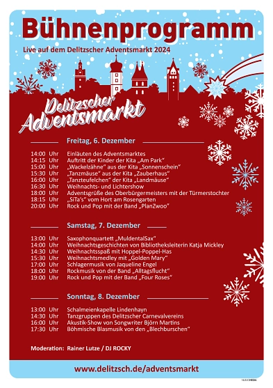 Bühnenprogramm - Delitzscher Adventsmarkt 2024 © Stadt Delitzsch